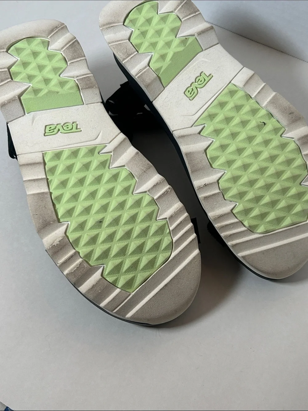 Teva Black Platform Sandals with Cream Sole